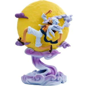 Luffy Gear 5 moon lamp anime figure with glowing LED full moon and cloud base – 28CM One Piece collectible