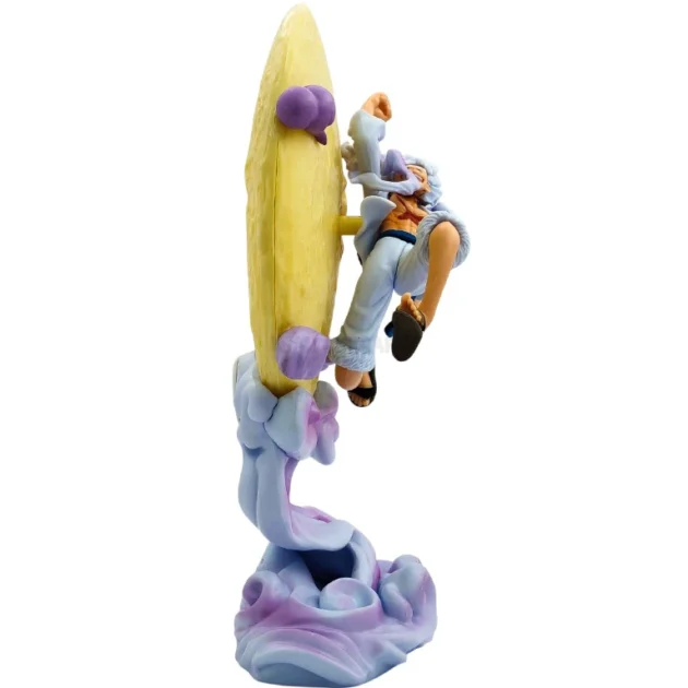 Luffy Gear 5 moon lamp anime figure with glowing LED full moon and cloud base – 28CM One Piece collectible