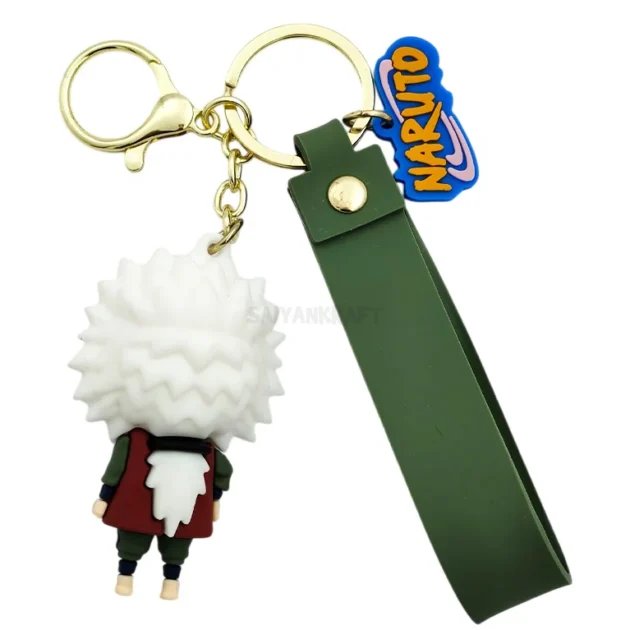 PVC Jiraiya keychain for Naruto fans – durable, lightweight anime collectible with chibi Jiraiya design, ideal for bags, keys, or gifting.