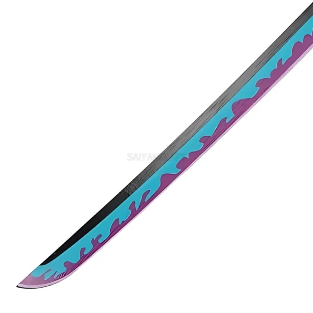 Roronoa Zoro 104CM Enma wooden katana with purple sheath and gold accents – One Piece cosplay sword.