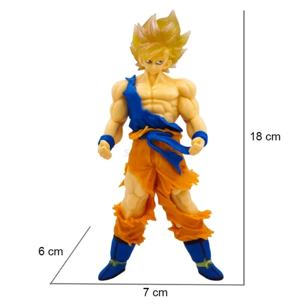 18CM Goku Super Saiyan 2 Dragon Ball Z collectible figure with golden hair and torn gi