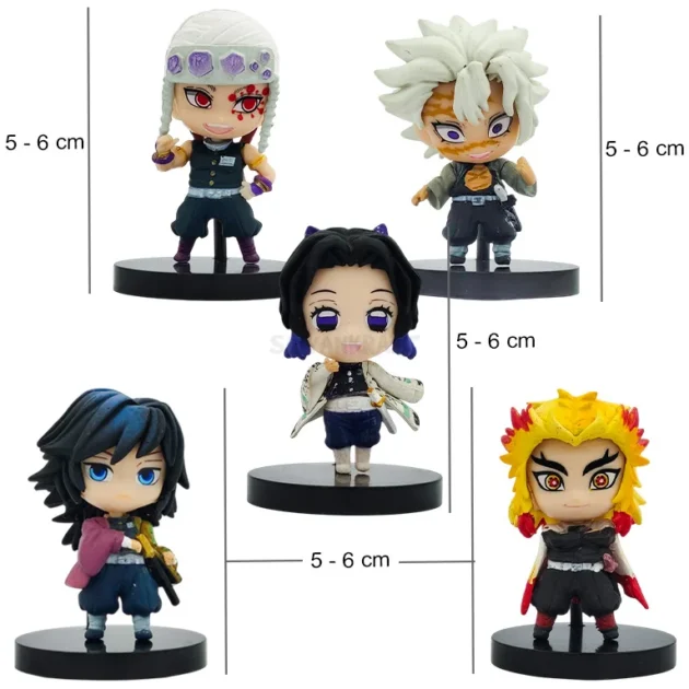 High-detail Demon Slayer Hashira PVC figure set – Premium 5-piece collectible combo by SaiyanKraft with better paint, faces, and finish vs generic figures.