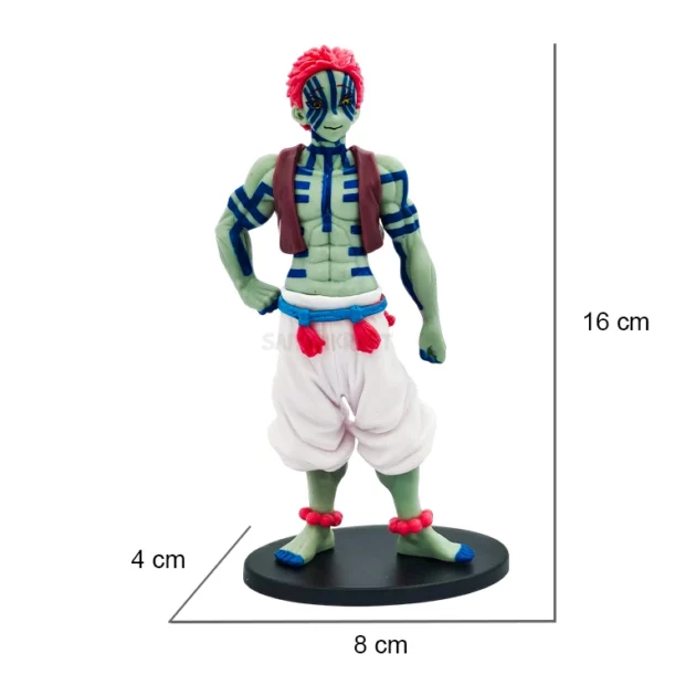 Akaza action figure 16CM from Demon Slayer anime with detailed blue tattoos and muscular pose