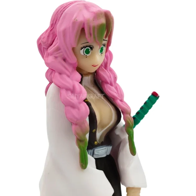 Mitsuri Kanroji 15CM Love Hashira Demon Slayer action figure with pink-green hair and white uniform