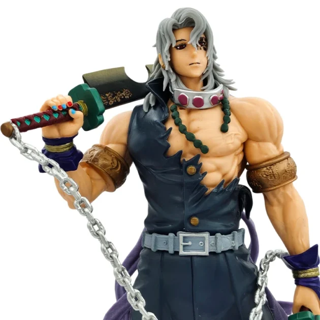 Tengen Uzui 30CM Demon Slayer Sound Hashira anime action figure with twin blades on display base