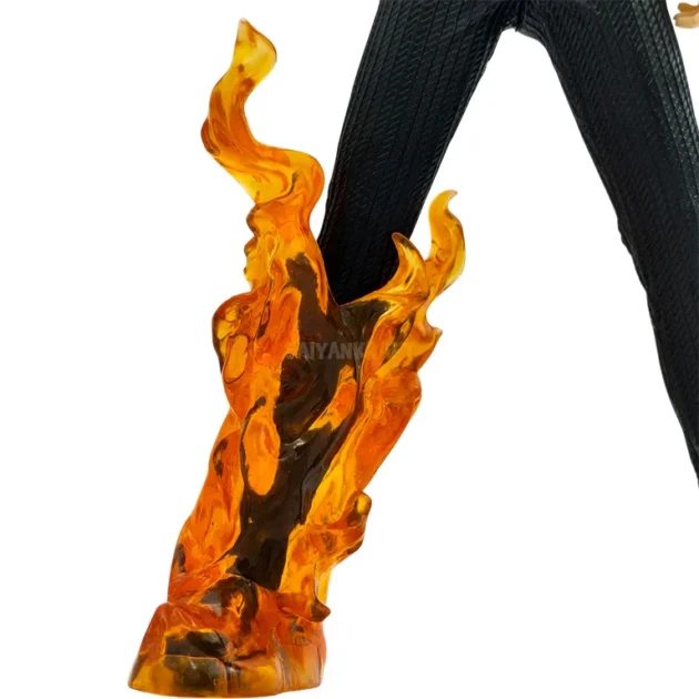 One Piece Sanji 32CM anime action figure with flaming leg kick in black suit – collectible by SaiyanKraft